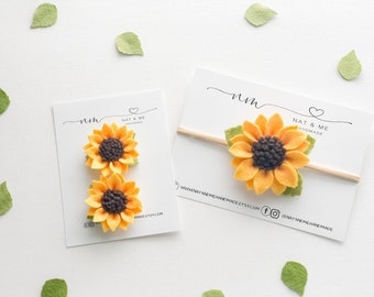 sunflower headband, sunflower hair clip, summer hair clip, summer photo props, summer fall rustic wedding, baby hair accessories, boho