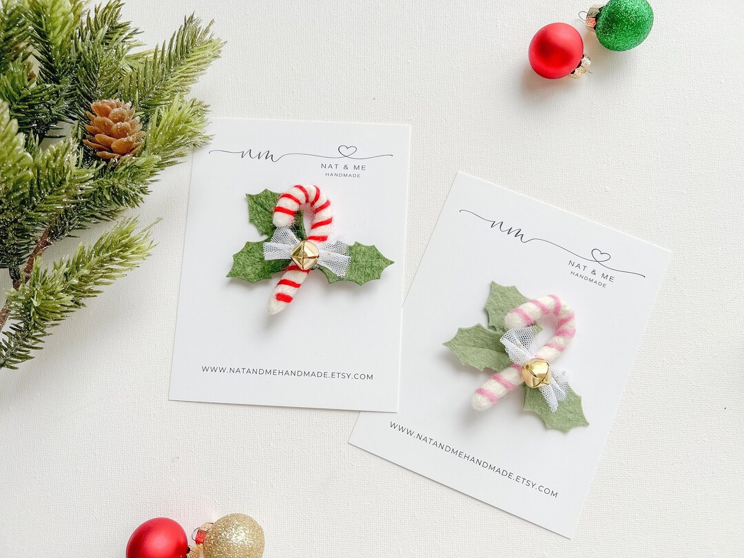 Candy Cane Hair Clip, Christmas Hair Clip, Christmas Hair Accessories