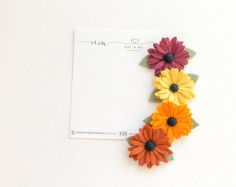 Fall hair clip, toddler/girl/baby hair clip, fall hair accessories, felt flower clip, baby headband, fall daisy hair clip, thanksgiving