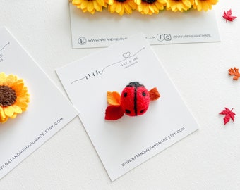 Ladybug hair clip, Fall hair clip, Autumn hair clip, Girl hair clip, Toddler hair clip, Baby hair clip/headband, Fall photo, photo prop