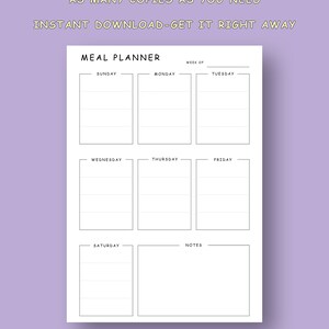 Weekly Meal Planner for Fridge Menu Planner for Moms | Etsy