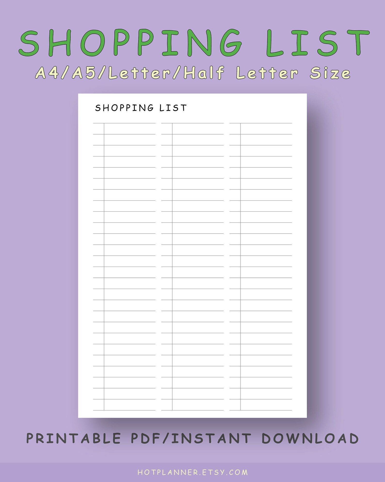 Family Shopping List Planner Printable PDF Minimalist Etsy Family Shopping List Planner Printable PDF Minimalist Etsy