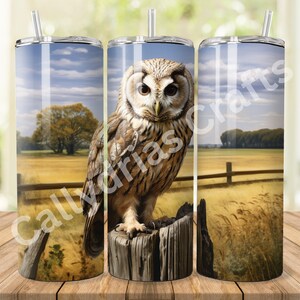 Owl Sublimation Tumbler Wrap, Tumbler Wrap PNG, 20oz Skinny Tumbler Wrap