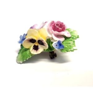 Royal Adderley Bone China Floral Bouquet Brooch/Pin Made In England