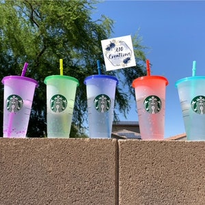 Starbucks Summer Color Changing Confetti Cup | Starbucks Reusable Cold Cup | Personalized Water Tumbler | Starbucks 2021 Confetti Cup