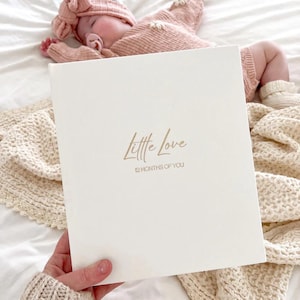 Album photo | 12 mois | 5 x 7 pouces | livre de souvenirs pour bébé | souvenir de bébé | cadeau de naissance | cadeau baby shower | album bébé | album de couverture en lin