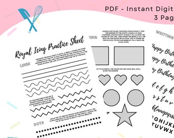 Royal Icing Practice sheet Printable