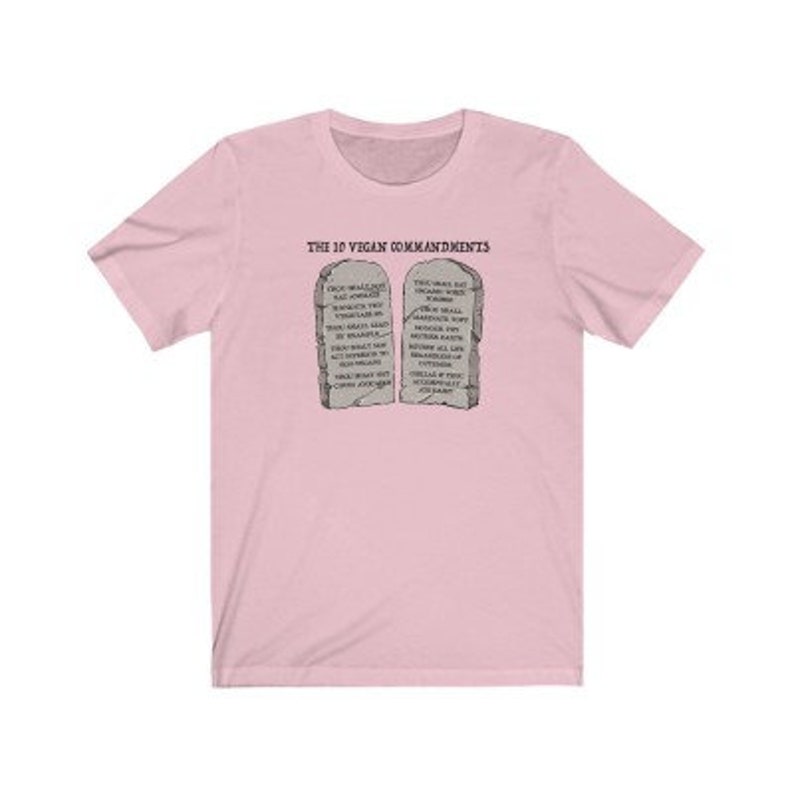 The 10 Vegan Commandments vegan shirt, vegan t shirt, vegan tshirt, vegan t-shirt, gift for vegan, vegan clothing, funny vegan shirt Pink