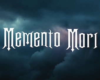 Memento Mori Text Haunted Mansion Sticker Decal