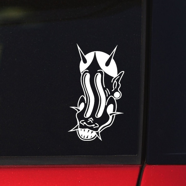 WIGGLY ONI Trippy Japanese Demon JDM Car Decal Laptop Sticker