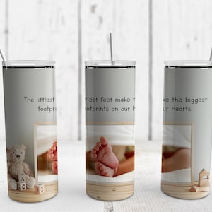 Nursery Photo Frame with Teddy Bear with Quote- 20oz Skinny Tumbler Sublimation Design Wrap PNG
