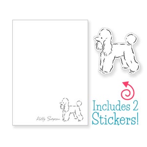 Personalized Sketch Toy Poodle Notepads, Dog Notepad, Dog Drawing, Dog Stationery, Dog Memo Sheets, Dog Lover Gift, Toy Poodle Stickers