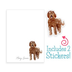 Labradoodle Notepad, Personalized Dog Notepad, Dog Stationery, Dog Lover Gift, Custom Stationery, Animal Lover Gift, Stationary, Stickers