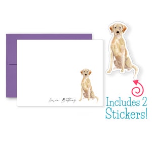 Personalized Watercolor Yellow Labrador Note Cards, Thank You Cards, Dog Greeting Cards, Dog Stationery, Dog Notecards, Gift, Lab Stickers