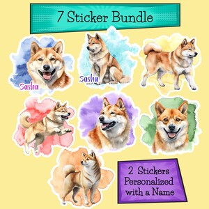 Shiba Inu Watercolor Sticker Custom Pack Cute Dog Sticker Bundle Shiba Inu Lover Custom Shiba Inu Water Bottle Sticker Dog Planner Sticker