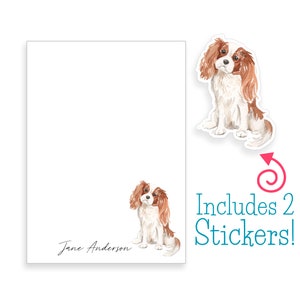 Cavalier King Charles Spaniel Notepad, Personalized Dog Notepad, Dog Stationery, Dog Lover Gift, Custom Stationery, Dog Stationary, Stickers