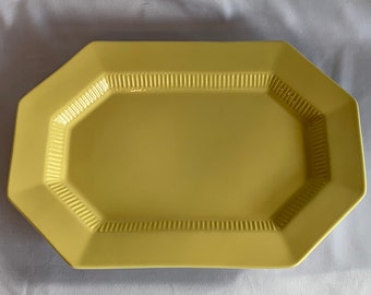 Vintage Independence Daffodil All Yellow Oval Serving Platter, All Yellow, Rim Shape Octagonal, Daffodil Yellow Replacement, Yellow Kitchen