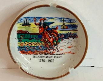 ヴィンテージ USA 200 周年記念 斑点模様のストーンウェア灰皿、記念