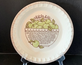 Vintage Royal China Country Harvest Apple Pie Recipe Pie Plate