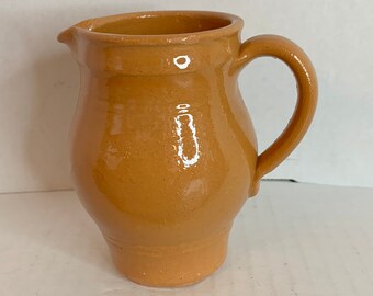 Dünner Töpferei Butterscotch Yellow Colored Creamer, Hand Thrown German Pottery, Pottery Creamer with Handle, Country Cottage, Farmhouse