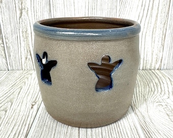 Vintage Rowe Pottery Works 2001 Historical Canister W/lid 10