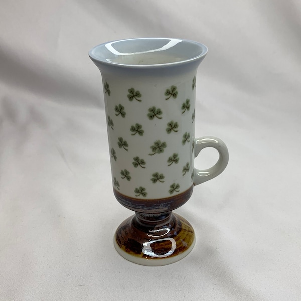 Vintage Otagiri Shamrock Irish Coffee Mug Brown Glazed Stoneware St. Patrick's Day Gift, Irish Coffee Mug, Collectable Otagiri, Shamrock Mug