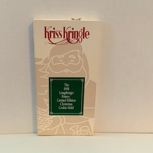 Longaberger Kriss Kringle Pottery Cookie Chocolate Mold Ornament, 1991, Made in Roseville, OH, USA