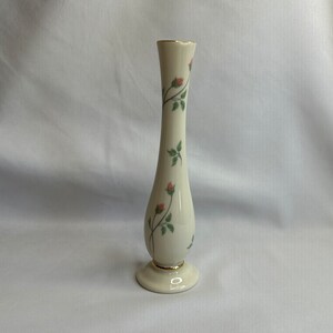 Vintage Lenox Rose Manor Pink 7&quot; Bud Vase Gold Trim, Metropolitan, Pink Band & Roses, Rose Manor Replacement, Collectable Lenox, Retro 1980s