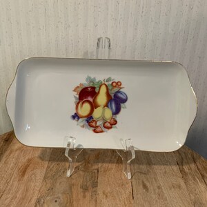 Royalton China Co. Rectangular Platter/Tray - Fruit Pattern - Made in Japan - Translucent Porcelain