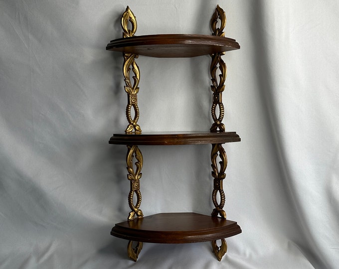 Vintage 1970's Sexton Wood and Metal 3-tier Hanging Wall - Etsy