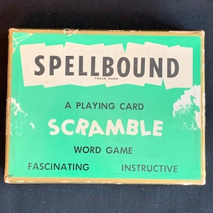 Vintage 1954 SPELLBOUND Scramble Playing Card Game Unopened Game Cards, Friday Game Night, Retro Card Game, Word Card Game, Collectable Game