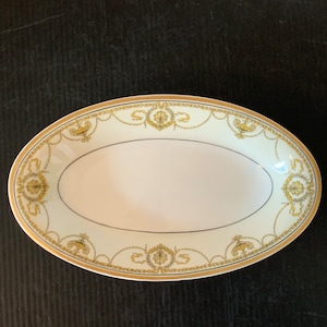 Vintage Haviland Eugenie Oval Relish Dish, Black Laurel & Swags , Haviland and Co Limoges, Vintage Limoges Dinnerware, Eugenie Replacement
