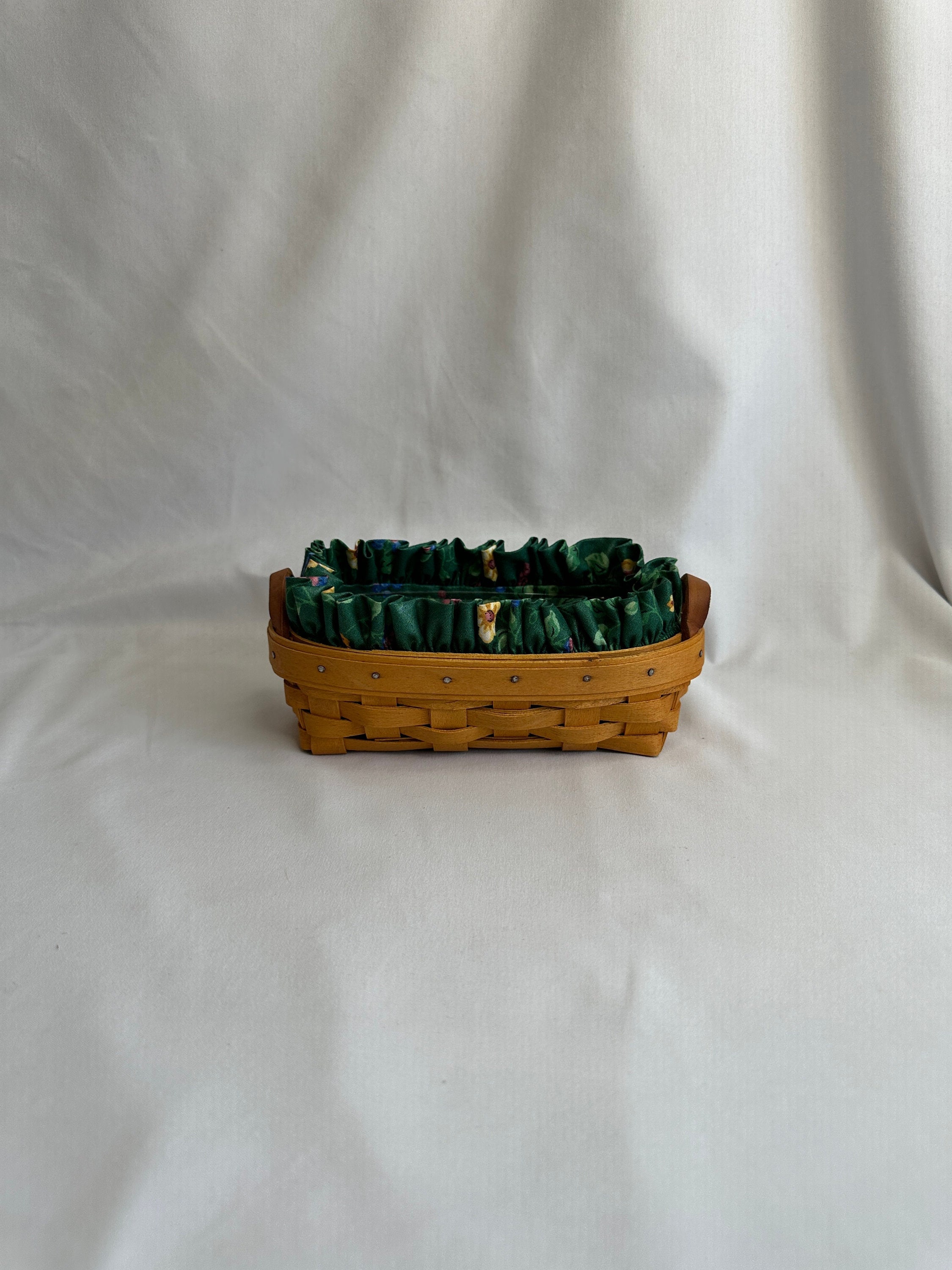 Vintage 1998 Longaberger Rectangular Basket With Piastic Insert