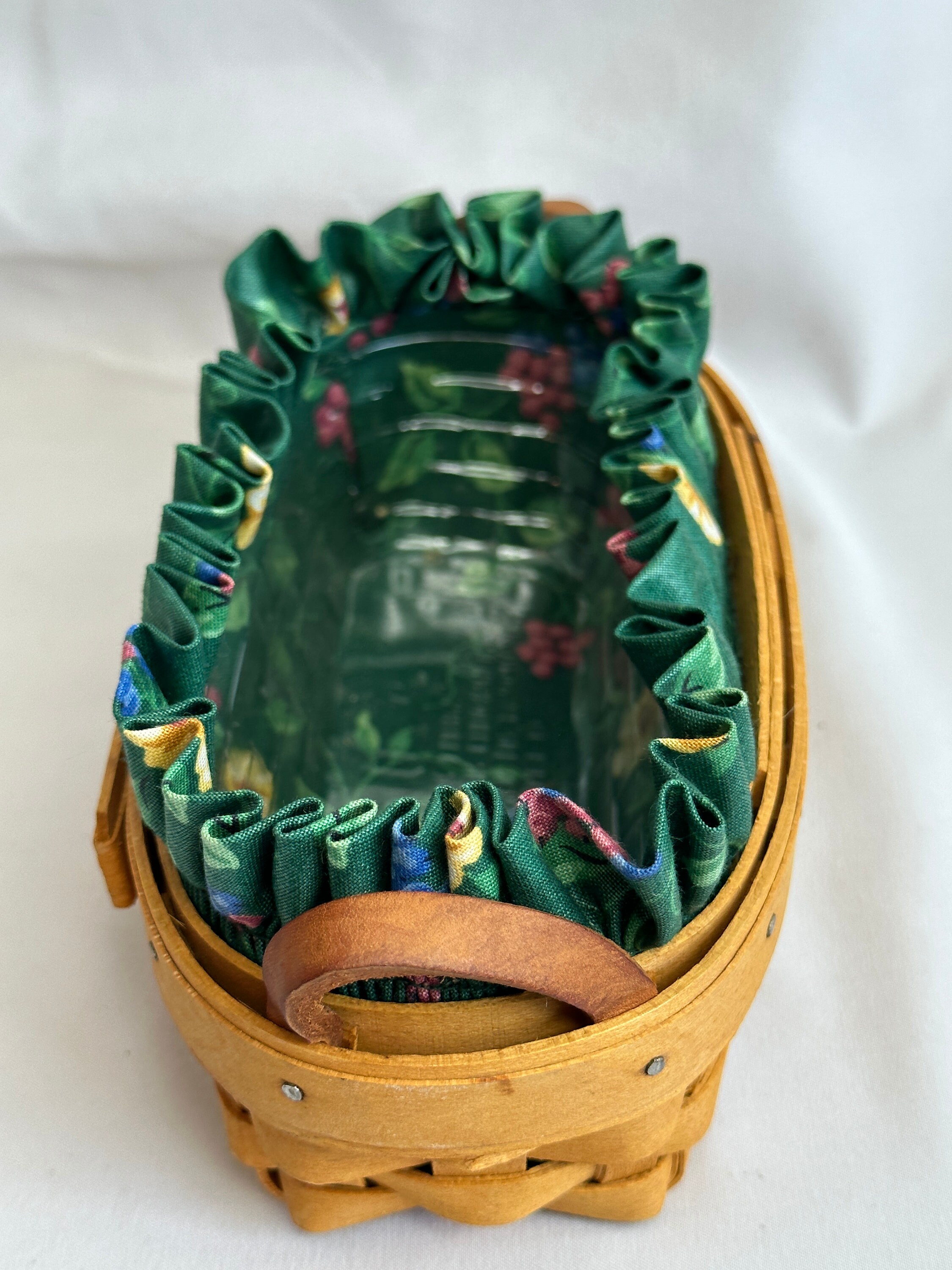Vintage 1998 Longaberger Rectangular Basket With Piastic Insert