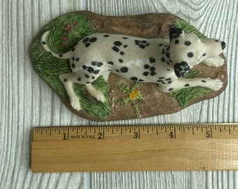 Vintage Charmstone Dalmatian Dog Figurine Cold Cast Marble