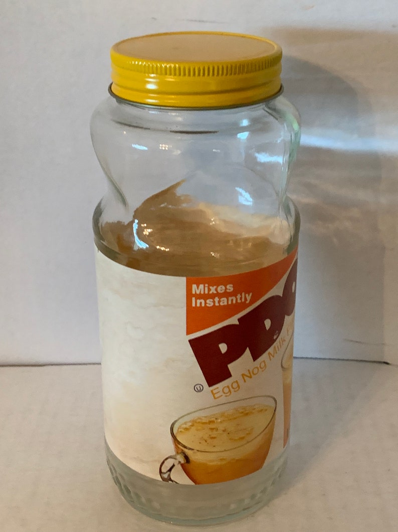 Vintage Ovaltine PDQ Egg Nog Milk Flavoring Glass Jar Etsy