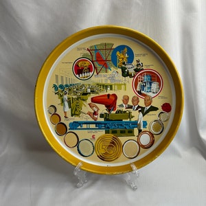 Vintage 1976 Continental Whitecap The First 50 Years Round Metal Serving Tray, Twist Off Cap, 1926 Goose Island, Chicago Illinois Nostalgia