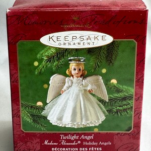 Vintage 2000 Hallmark Keepsake Twilight Angel Christmas Tree Ornament, Holiday Angels, Madame Alexander, Christmas Holly, Collector&#39;s Series