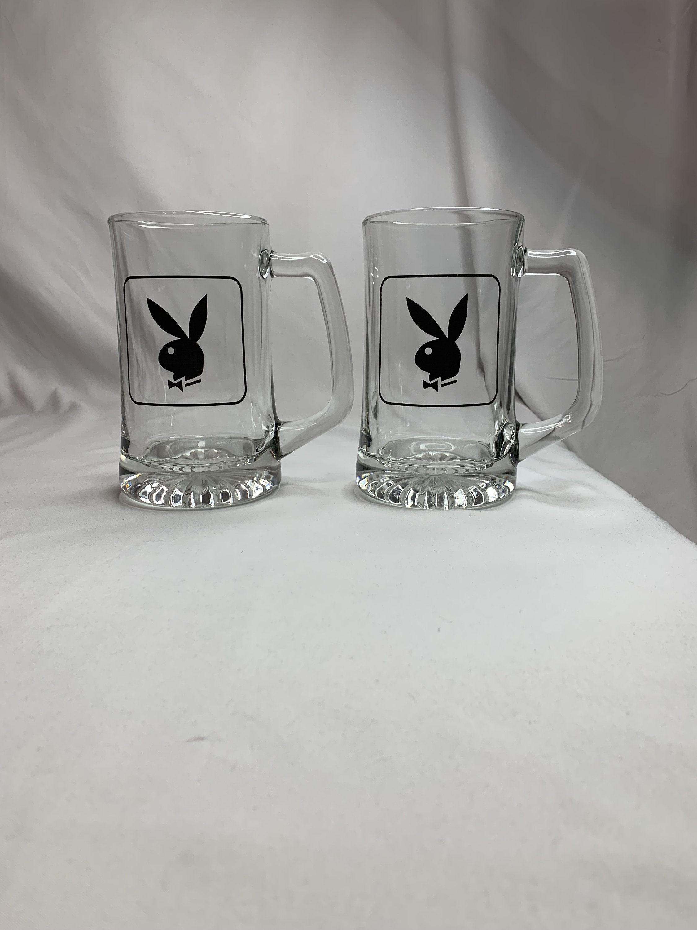 Vintage Playboy Bunny Large Glass Stein Beer Mugs Set of 2 Etsy