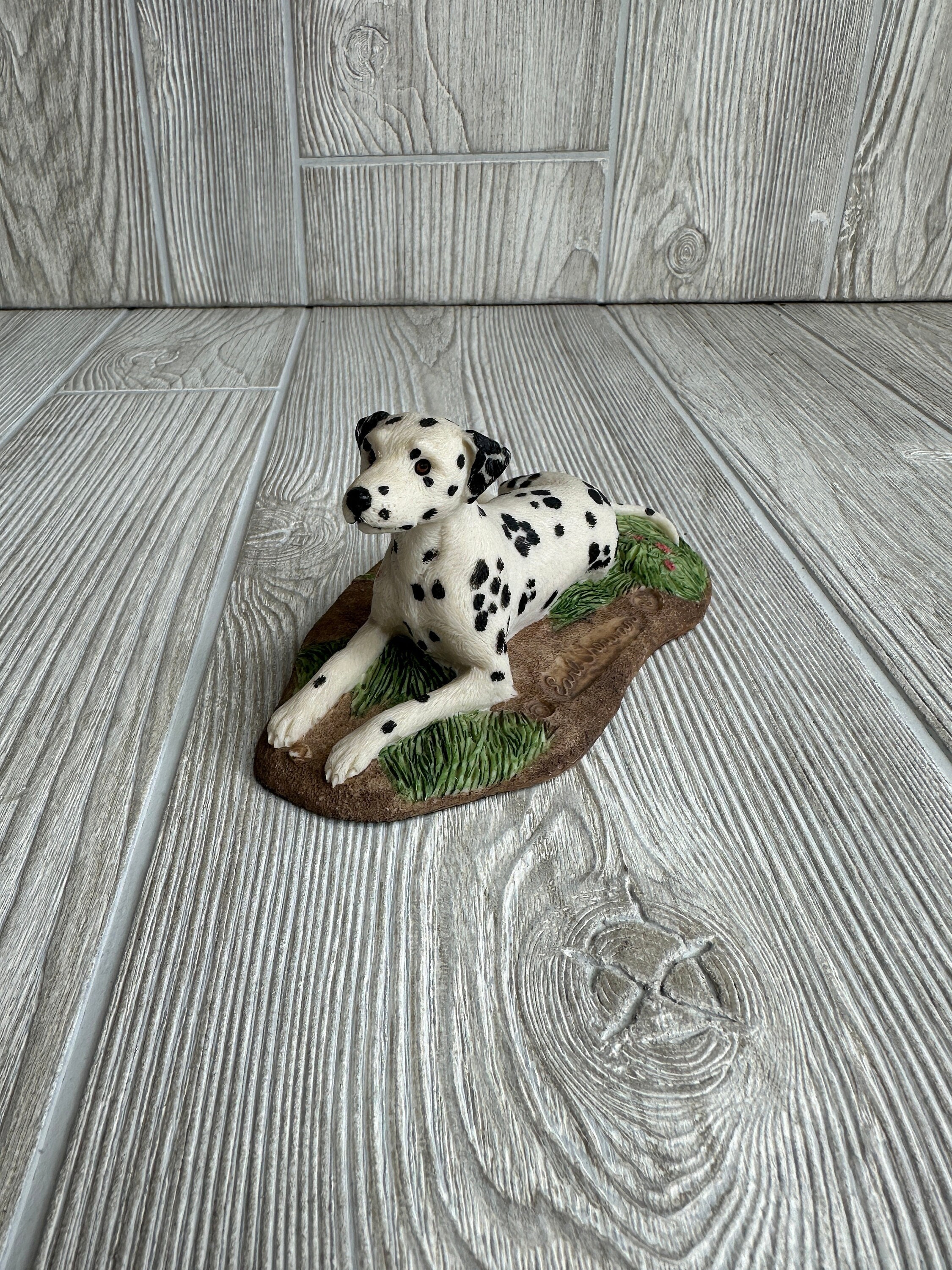 Vintage Charmstone Dalmatian Dog Figurine Cold Cast Marble