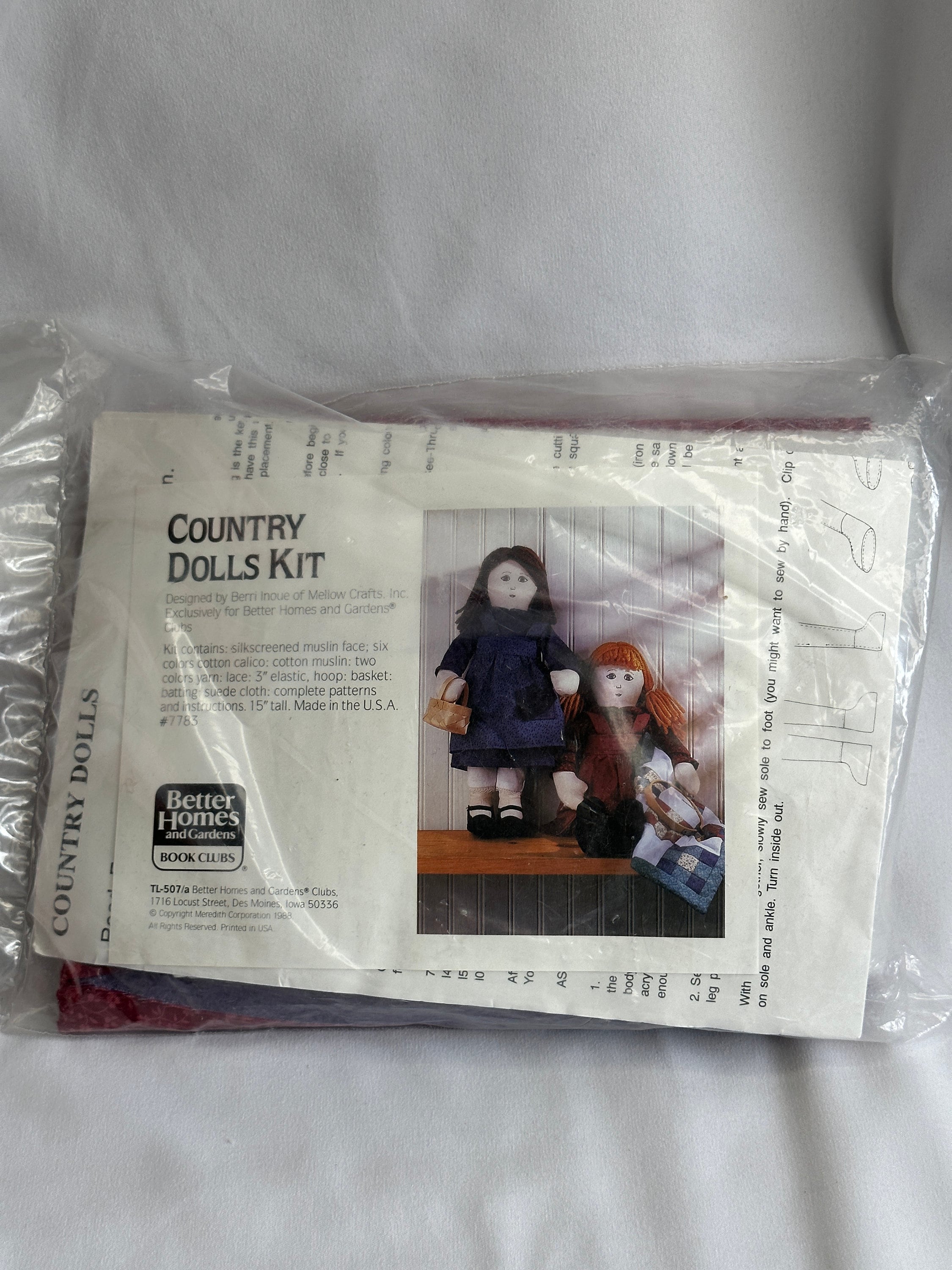 Vintage 1988 Better Homes and Gardens Country Dolls Kit #tl
