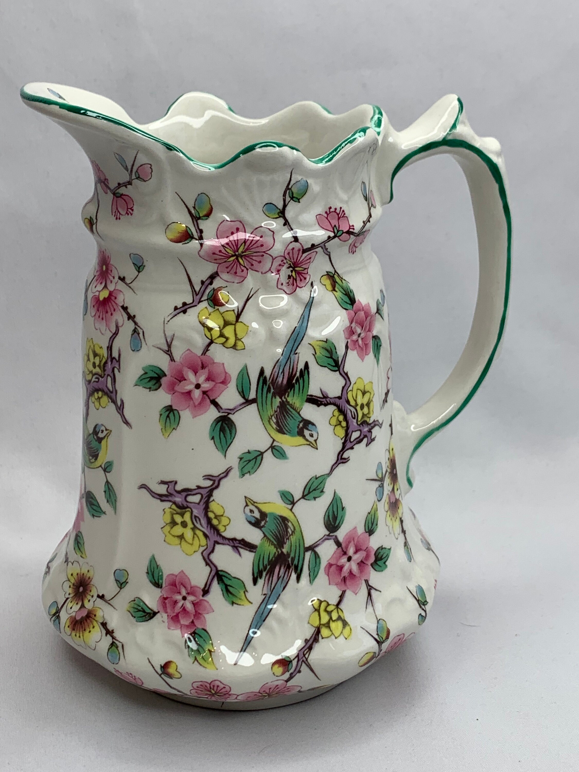 Vintage James Kent Chinese Rose 16 Ounce Pitcher, Staffordshire