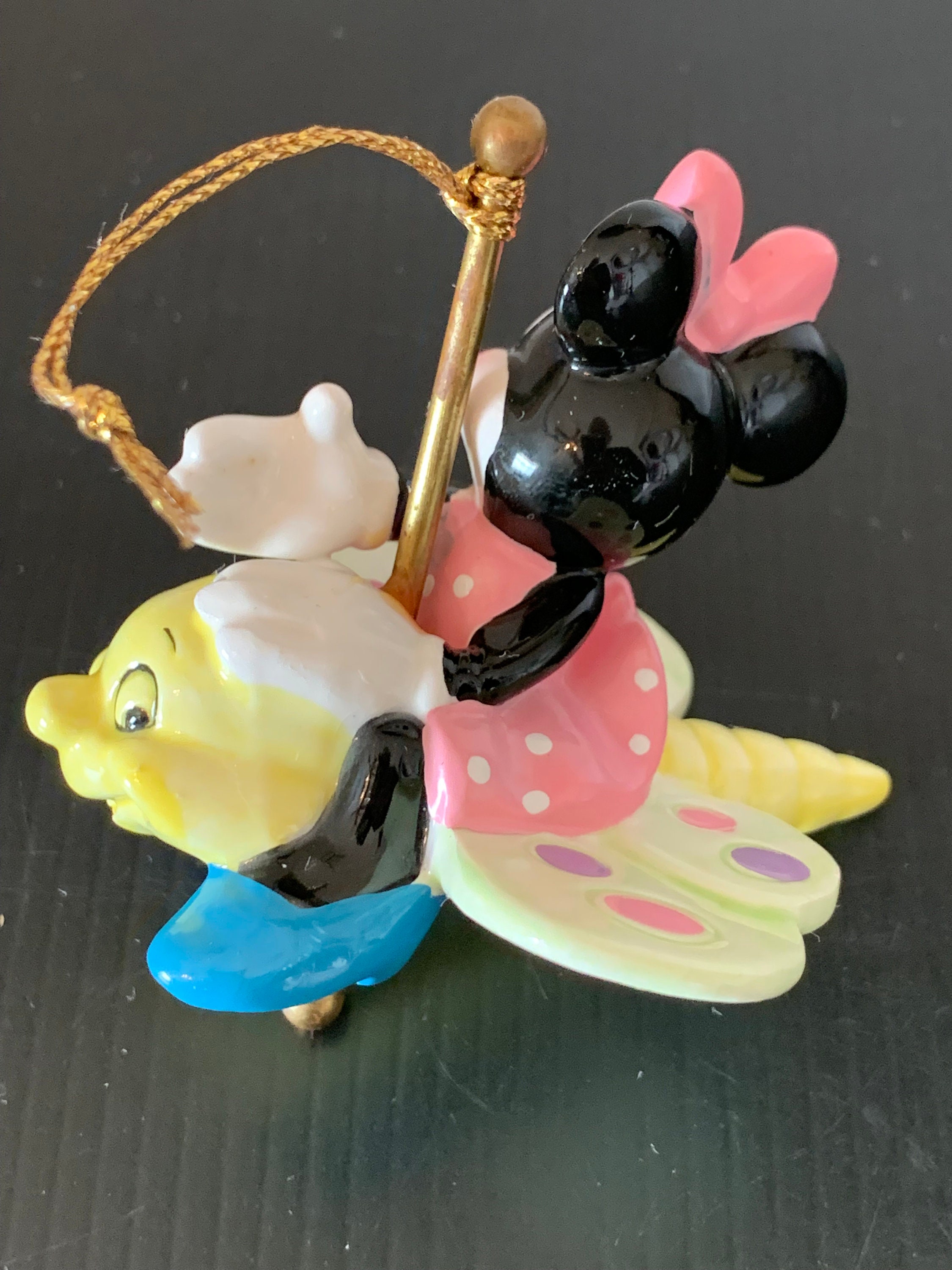 Vintage Disney Schmid Minnie Mouse Riding Carousel Butterfly