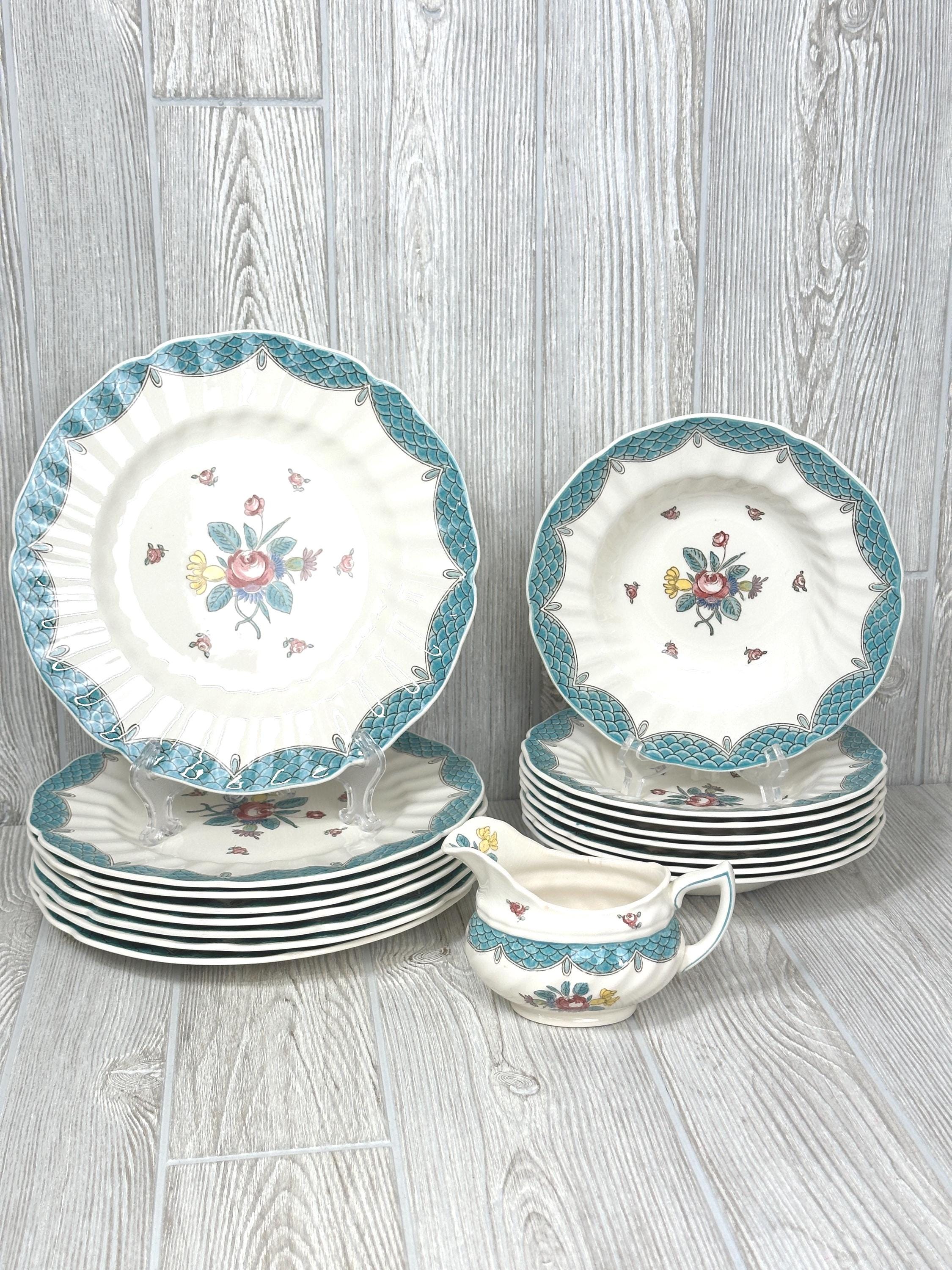 Dessous De Plat Vintage Motif Fleur Bleu - Trivette En Bois - Années 80
