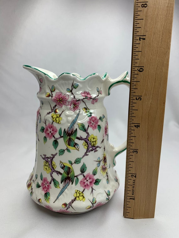Vintage James Kent Chinese Rose 16 Ounce Pitcher, Staffordshire