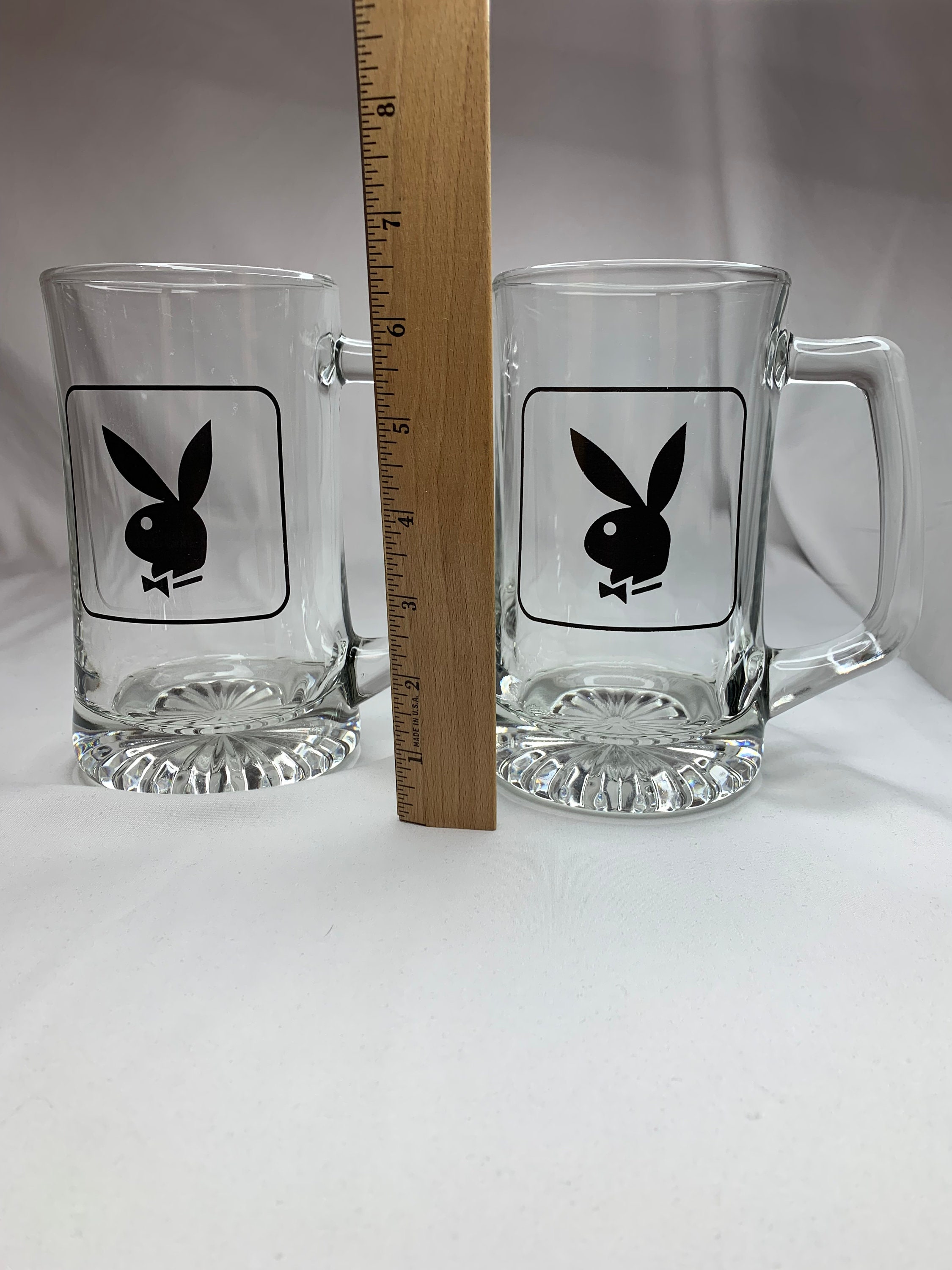 Vintage Playboy Bunny Large Glass Stein Beer Mugs Set of 2 Etsy