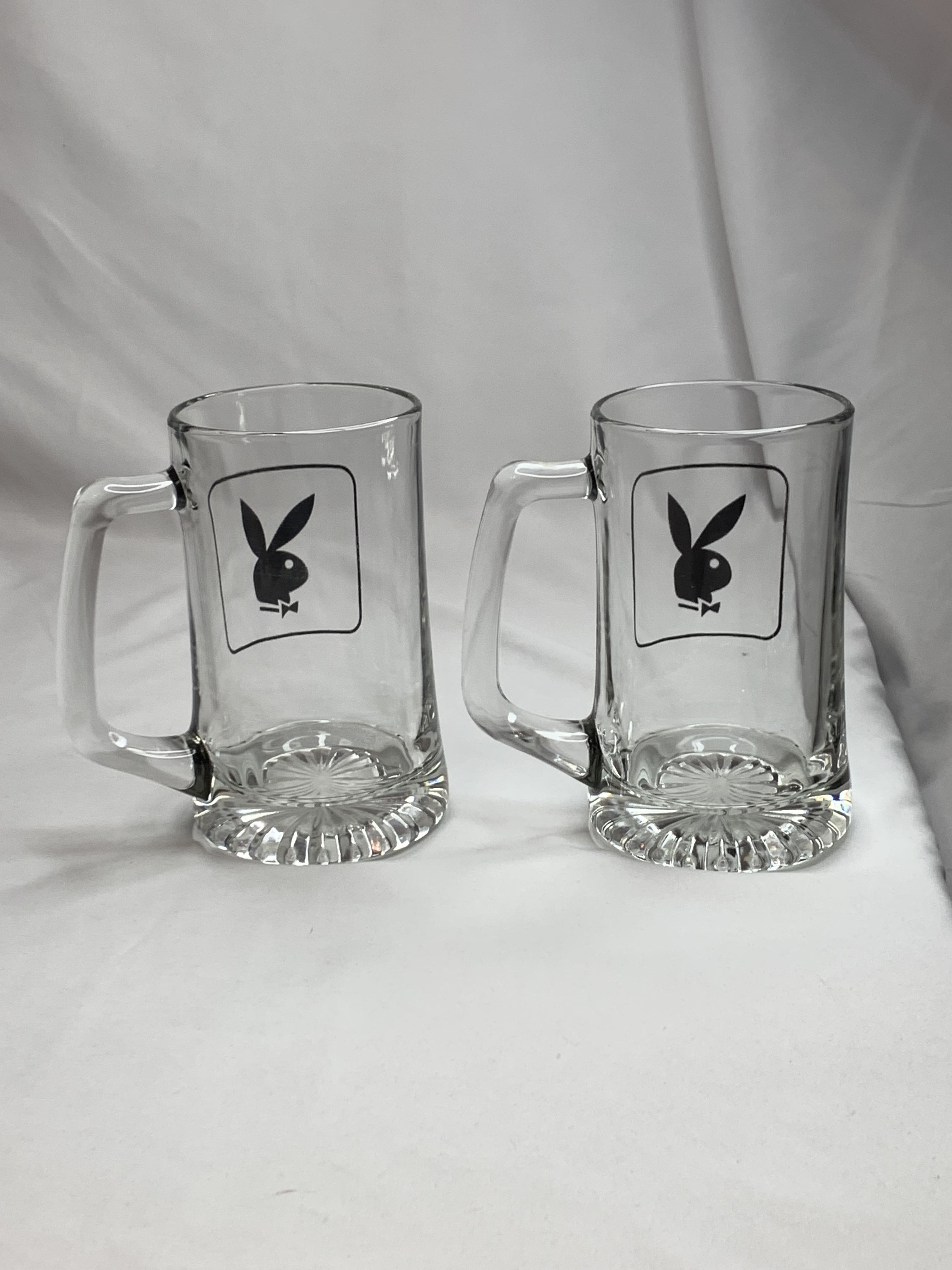 Vintage Playboy Bunny Large Glass Stein Beer Mugs Set of 2 Etsy