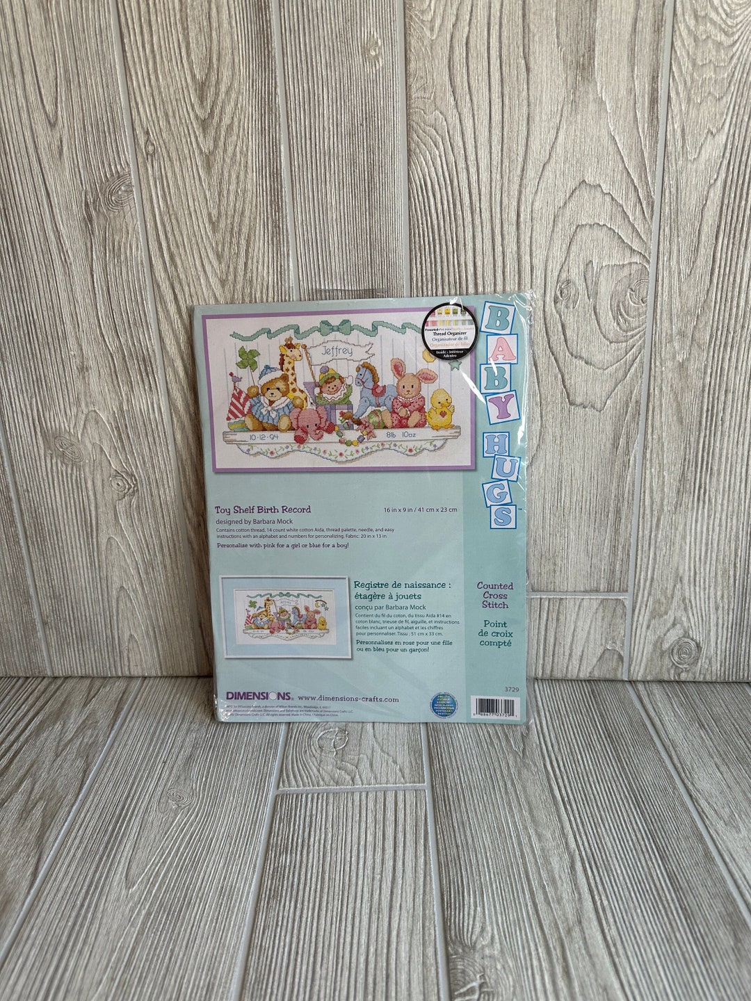 Dimensions 3729 Toy Shelf Birth Record Stitchery Counted Etsy