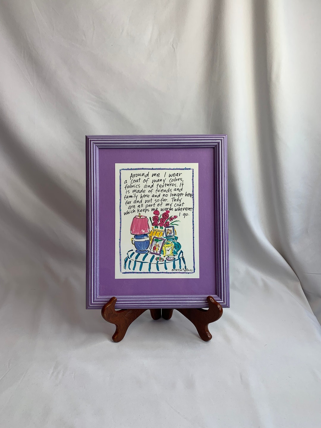 vintage-sally-huss-framed-friendship-print-matted-print-etsy