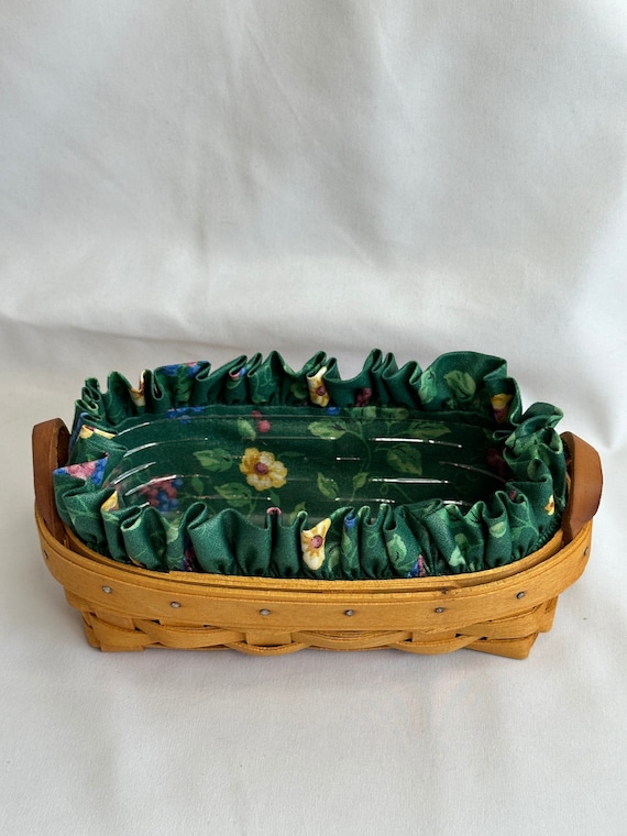 小物入れ Longaberger basket Vintage 1998 Longaberger Rectangular Basket With Piastic Insert